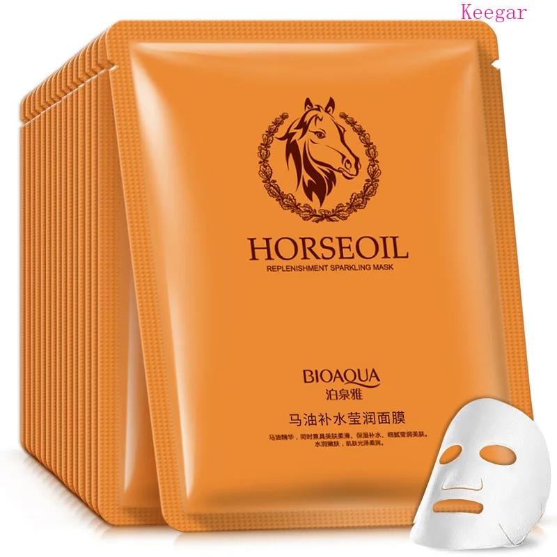 

Bioaqua hot selling Horse oil essence face mask hydrating moisture anti aging facial mask anti wrinkle magic mask face care