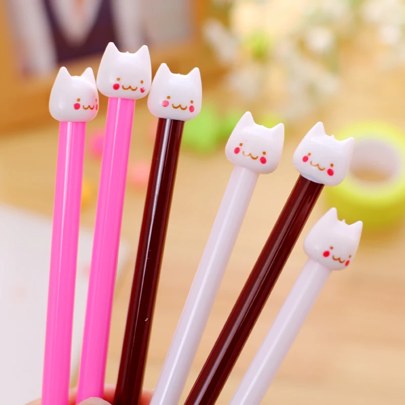 4 шт./лот гелевая ручка с милым котом милые ручки материал escolar kawaii канцелярские