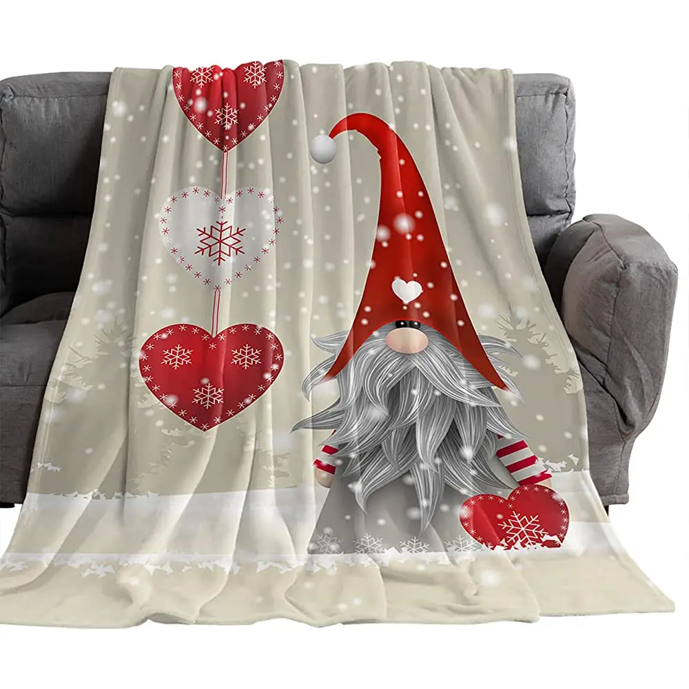

Flannel Throw Blanket Christmas Tree on Truck Black and White Lattice Retro Style Soft Blanket Breathable