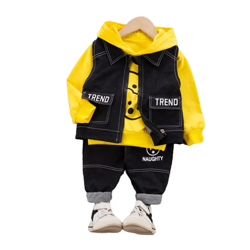 

Spring Autumn New Baby Boys Clothes Fashion Children Sports Hoodies Vest Pants 3Pcs/sets Toddler Casual Costume Kids Sportswear