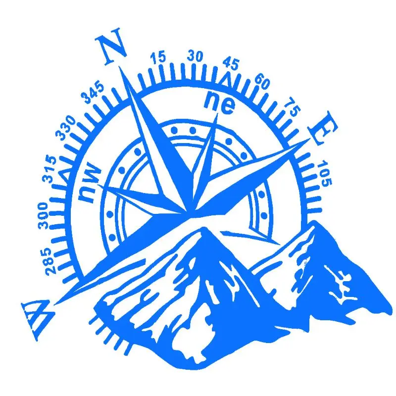 

48*34cm Off-road Compass Car Sticker Rose Navigate Vinyl Sticker Decal Car Auto Laptop Car Door and Hood