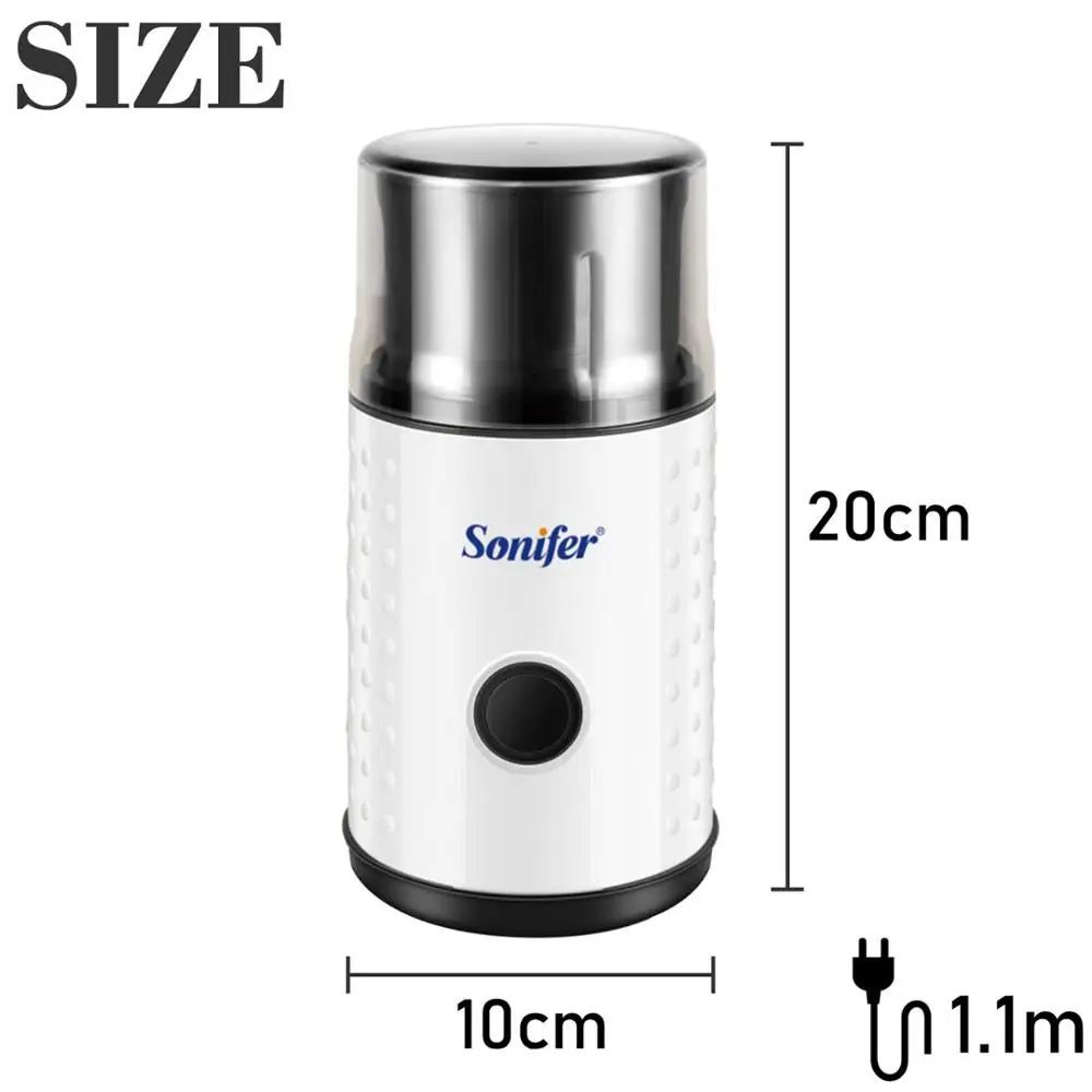 

Electric Coffee Grinder Cafe Grass Nuts Herbs Grains Pepper Tobacco Spice Flour Mill Coffee Beans Grinder Machine Time Sonifer