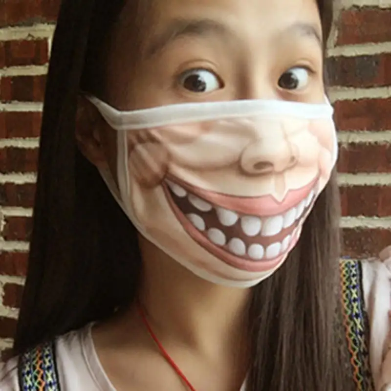 Новая хлопковая Пылезащитная маска креативное выражение зубов забавная теплая