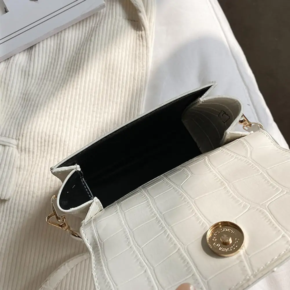 

Handbag Stone Pattern All-match Flap Tote Trendy Concise Shoulder Bag for Office Lady