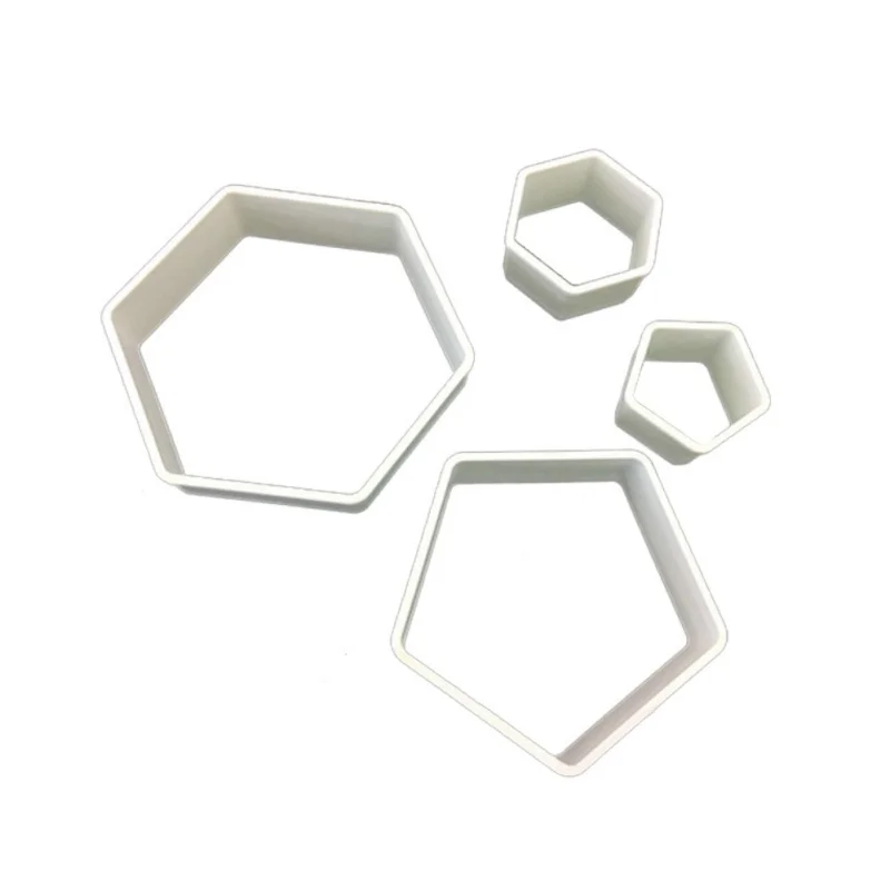 4 Размеры Футбол для нарезки печенья в виде шестигранные набор фрез форма выпечки