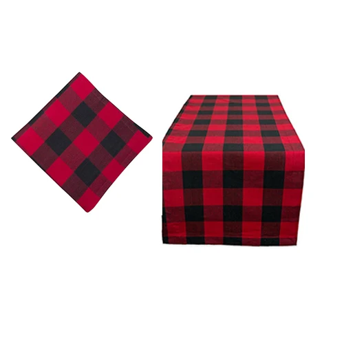 1 set Red 30x180 см хлопчатобумажная скатерть Buffalo скатерть с рисунком в клетку прямоугольник современный стол бегун s скатерти для дома Свадебная вечеринка в отеле - Цвет: 1 set Red