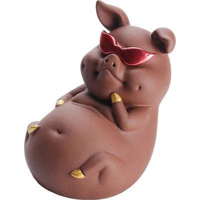 Пурпурный песок симпатичный маленький чай из свиньи украшения для домашних