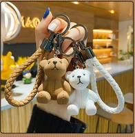 2022 new cartoon resin cute puppet bear keychain exquisite fashion car key chain pendant bag accessories birthday gift trend