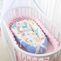 baby nest bed with pillow portable crib travel bed infant toddler cotton cradle for newborn baby bed bassinet bumper