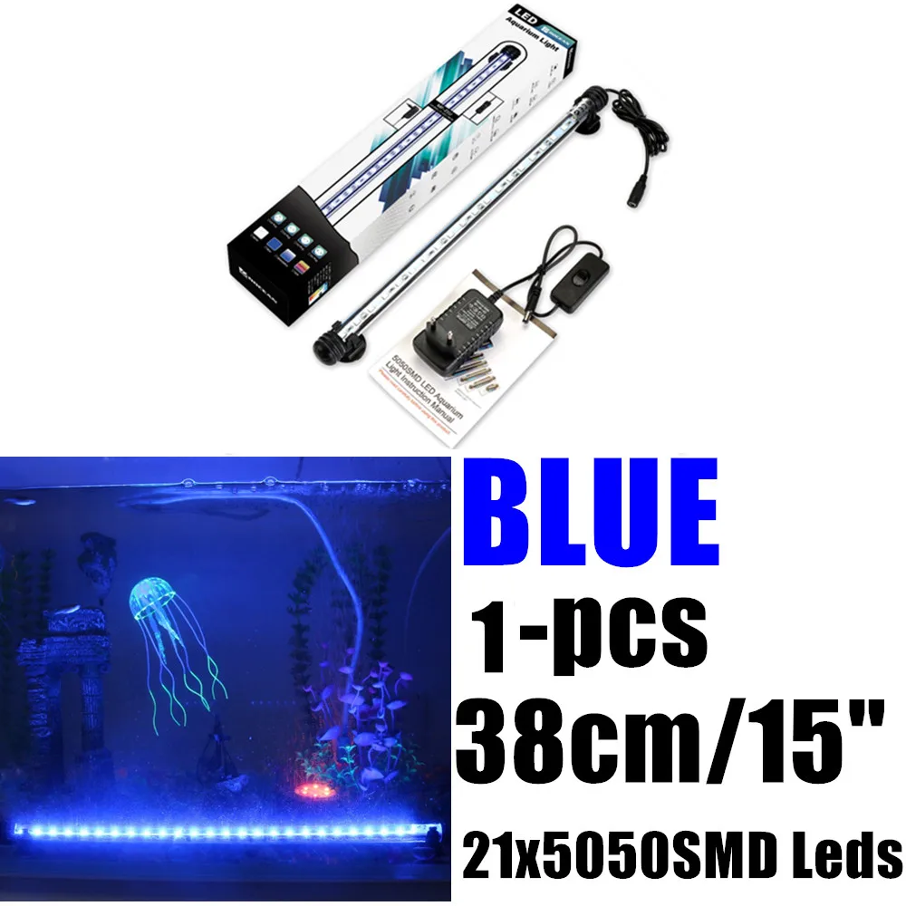 

38cm 15inch Waterproof Aquarium Led Lighting Blue Lights Lamp Fish Tanks Beam Ceiling Underwater 240V D4