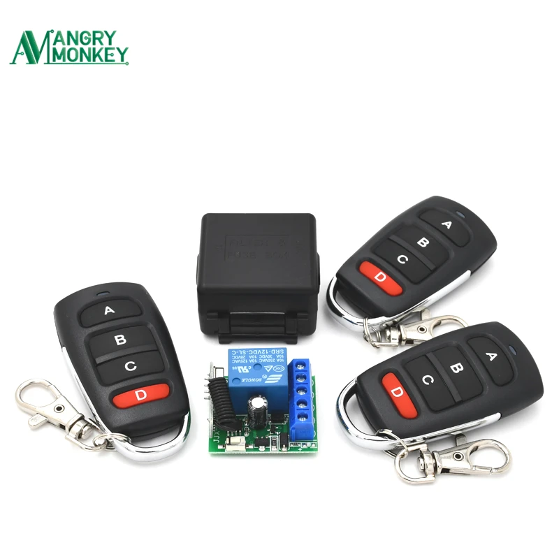 433 МГц 12VSwitch DC 12 В 10A 1CH релейный приемник и 5 шт. 3 шт. 2 шт. RF 433 МГц передатчик пульт дистанционного управления