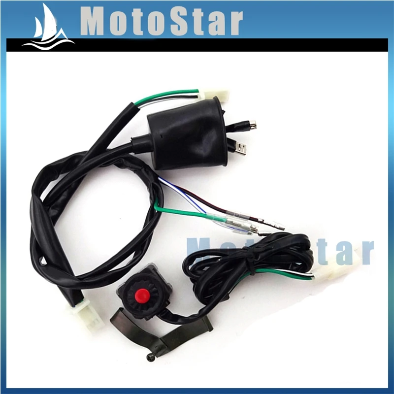 Жгут проводов + выключатель Kill для китайских 50cc 70cc 90cc 110cc 125cc 140cc 150cc 160cc Pit Dirt Bike