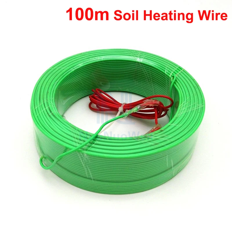 100m soil heating Теплица детская кровать Геотермальная проволока почвы/Воздушный нагревательный провод кабель растительный завод контроль температуры линия детский инкубатор - Цвет: 100m soil heating