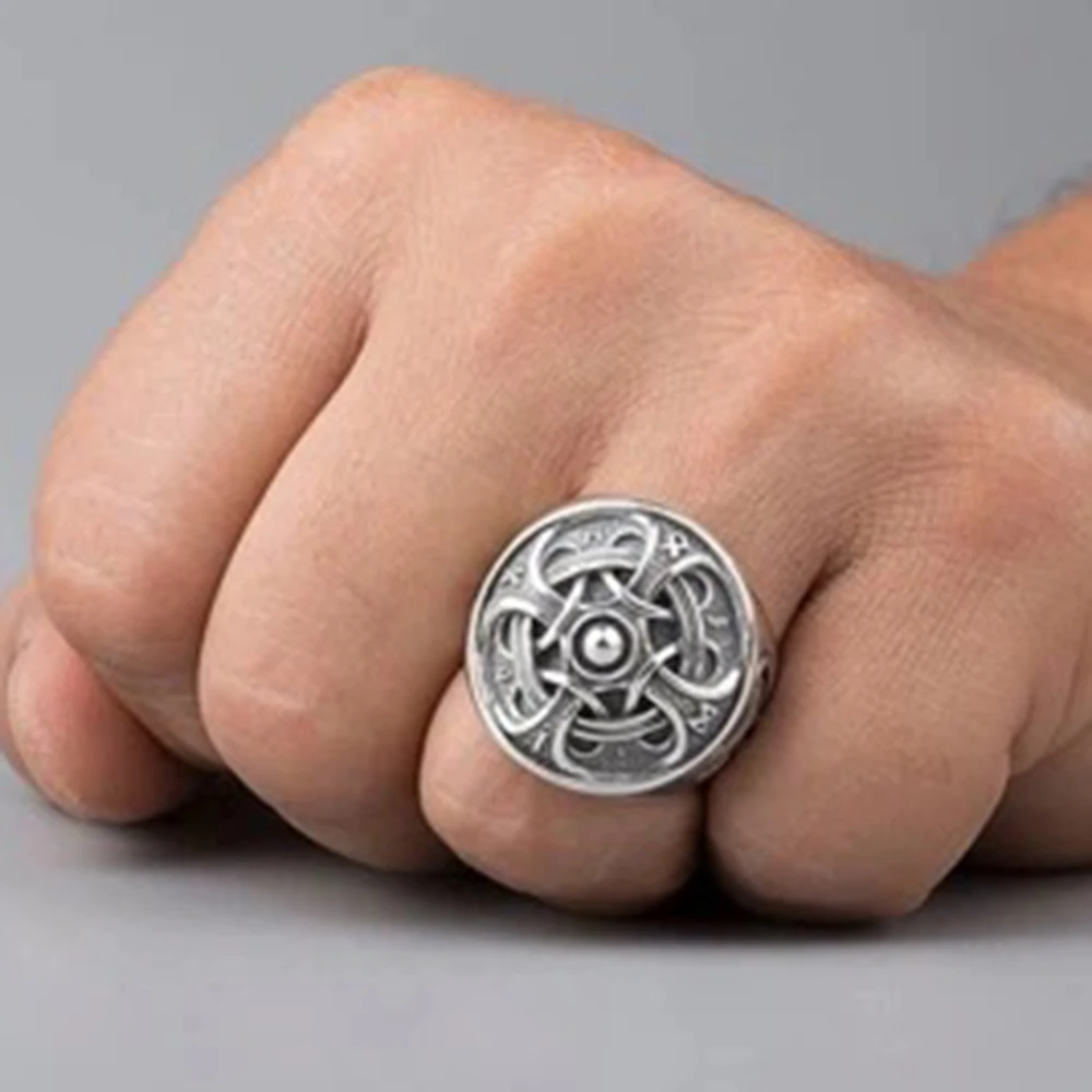 

Pure tin ring men's non-mainstream domineering hail mantra women's ring fashion wild trend style unisex ring