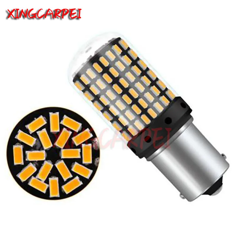 2 шт. Автомобильные светодиодные лампы T20 W21W W21/5W 7440 7443 3014 144smd PY21W BAU15S P21W