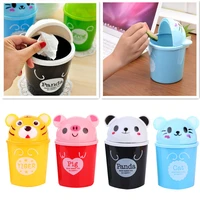 1pcs 2021new mini waste bin desktop home garbage basket table trash can swing with lid creative office household mini trash can