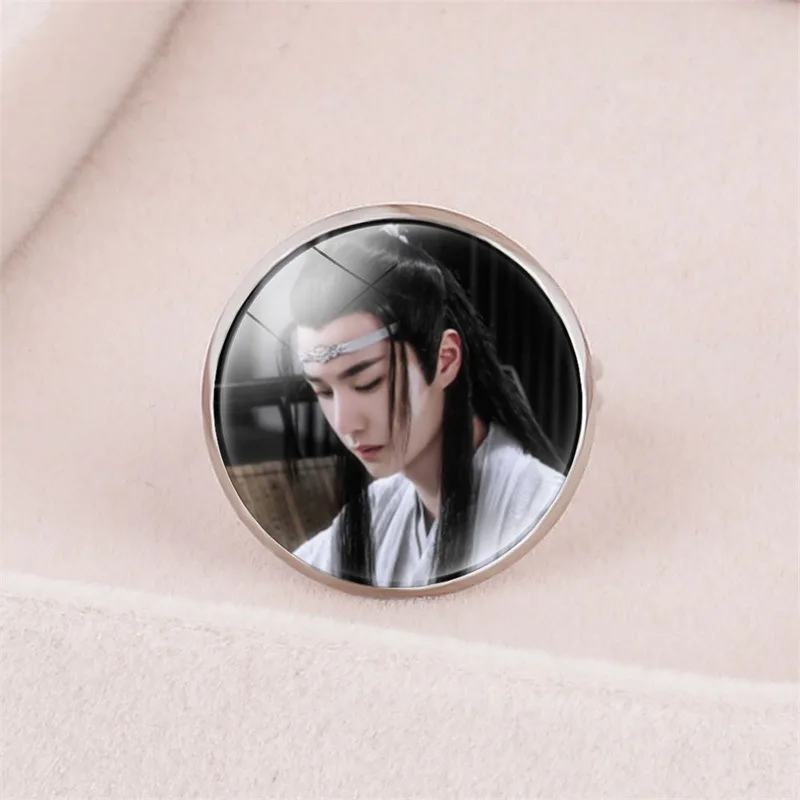 Стеклянное кольцо Wei WuXian Lan WangJi CHEN QING LING Открытое с драгоценными камнями