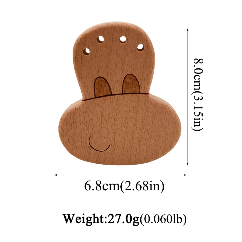 Kissteether-mordedor de madera para beb&eacute; reci&eacute;n nacido, juguete org&aacute;nico, sonajero de madera, abalorios para beb&eacute;, mordedor de madera de haya natural-4