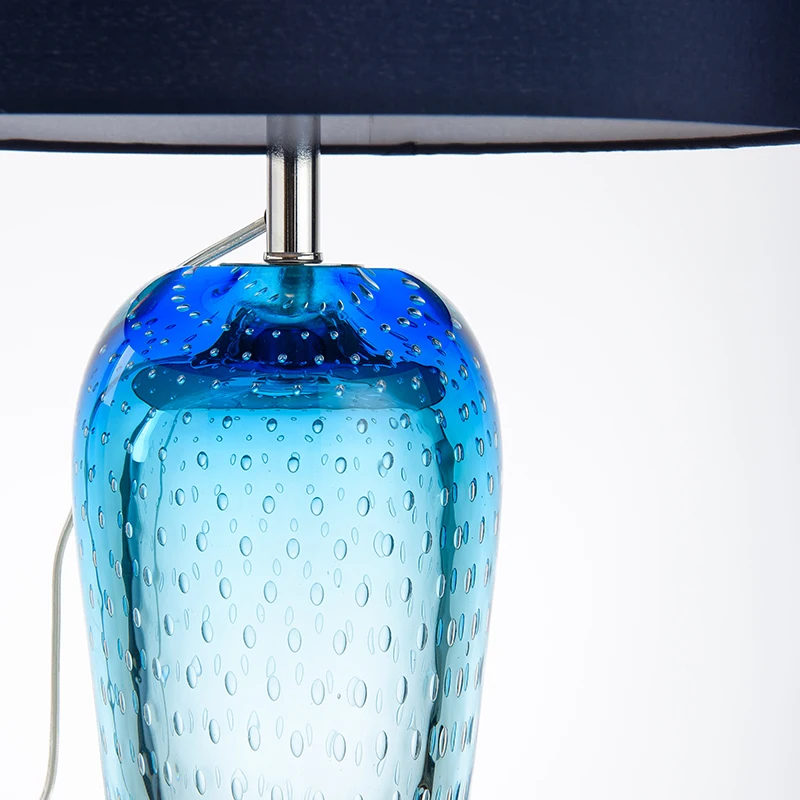 Postmodern Art Deco Blue Iron Glass Fabric LED Lamp.LED Light.Table Lamp.Desk Desk Lamp For Bedroom | Освещение