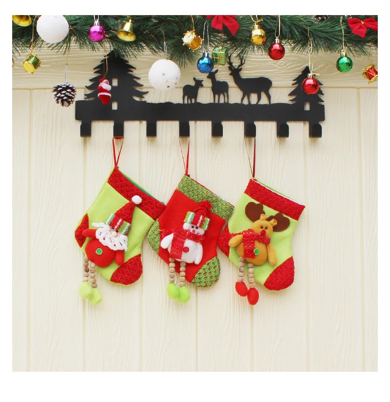 

Christmas Stockings Xmas Tree Hanging Pendant Cute Decoration Santa Snowman Elk Socks Gifts Home Supplies Gift