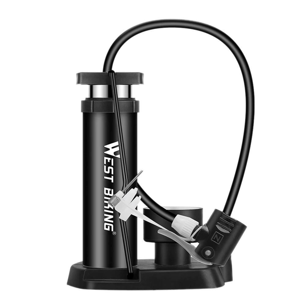 Портативный велосипедный мини насос Balight ножной с манометром подходит для