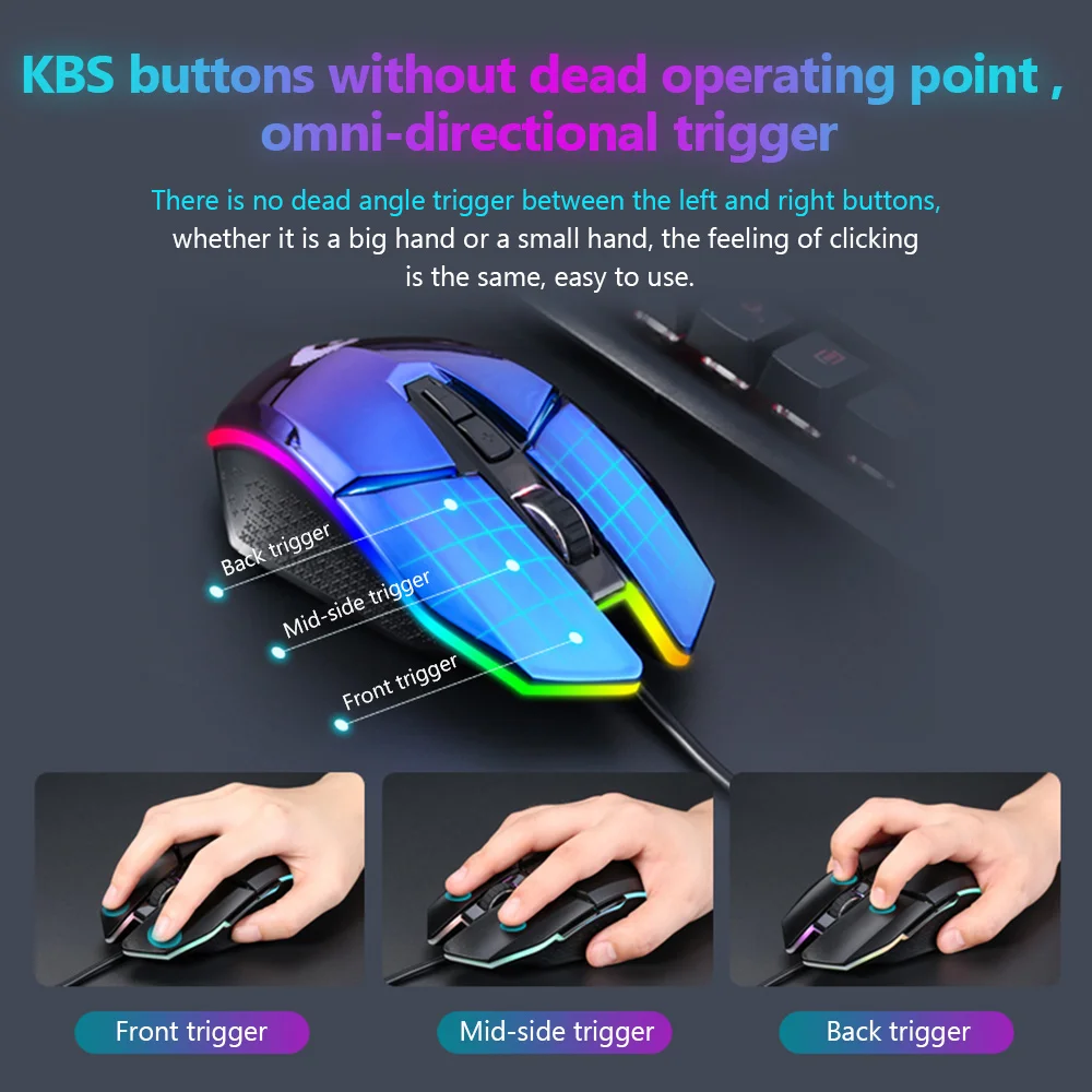 dareu em915 rgb gaming mouse pmw3336 10800 dpi 50 million life 7 button mice with kbs buttons omni directional trigger for gamer free global shipping