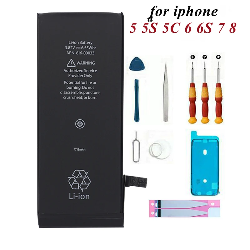 Neng литий полимерный аккумулятор для iPhone 5 5S 5C 6 S 7 8 сменные сотовые телефоны