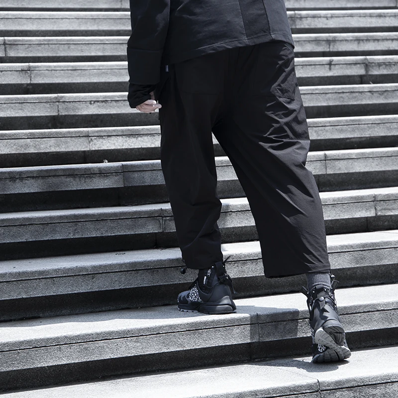 WHYWORKS Techwear свободные брюки-карго с широкими штанинами длиной 3/4 штаны-карго в