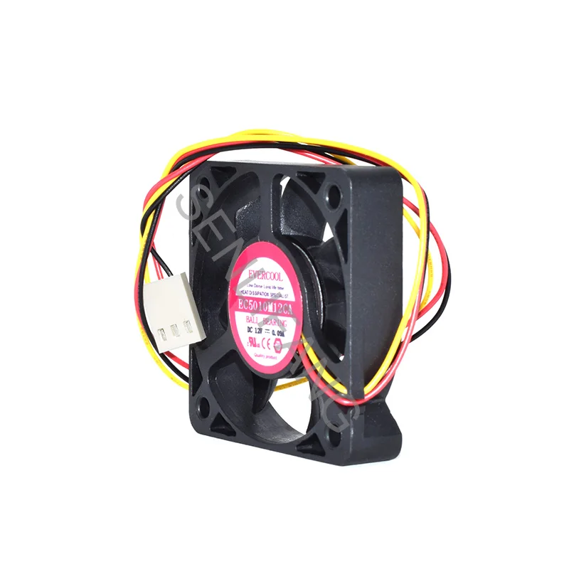 Оригинальный Для EVERCOOL EC5010M12CA DC12V 0.09A 1 08 W 3 провода 5010 50X50X10MM Вентилятор охлаждения -