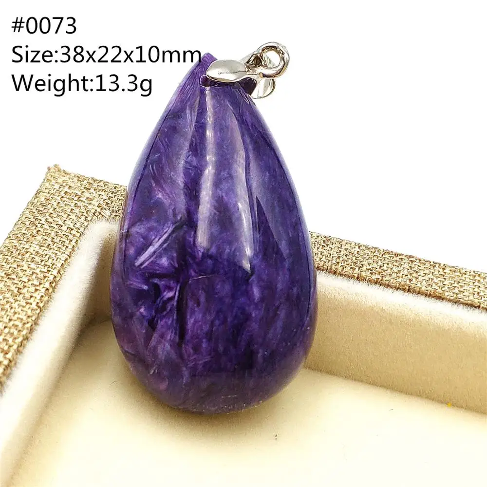 Genuine Natural Charoite Purple Gemstone Pendant Women Water Drop Fashion Necklace From Russia Jewelry AAAA | Украшения и