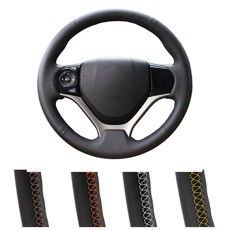 DIY заказной чехол рулевого колеса автомобиля для Honda Civic 9 2012-2015 Авто Кожаный