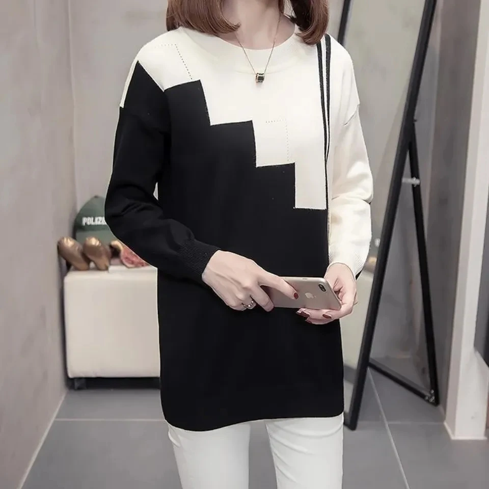 

Новинка весна-осень 2021 модные корейские женские Топы модный свободный свитер с вышивкой из кроличьего меха