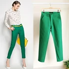 Повседневные Мягкие хлопковые брюки ярких цветов, базовые облегающие офисные брюки для девочек, модные эластичные брюки-карандаш, максимальная высота 165 см