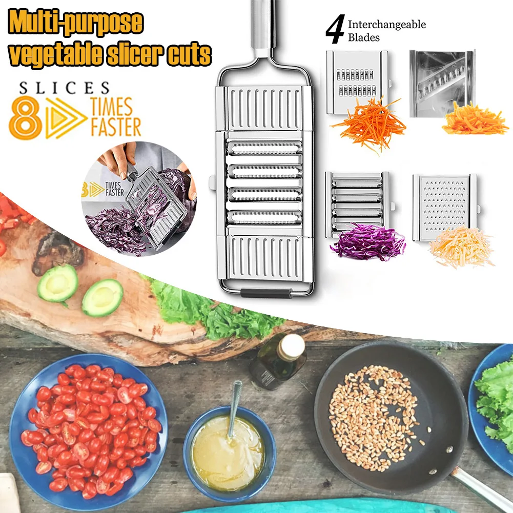 

Kitchen Mandoline Slicer Stainless Steel Multi Blade Adjutsable Peeler for Fruits and Vegetables Kitchen Accessories Fast delive