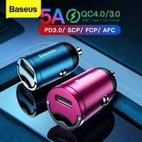 baseus quick charge 4 0 3 0 usb car charger for iphone 11 pro max huawei p30 qc4 0 qc3 0 type c pd 5a fast usb c phone charger