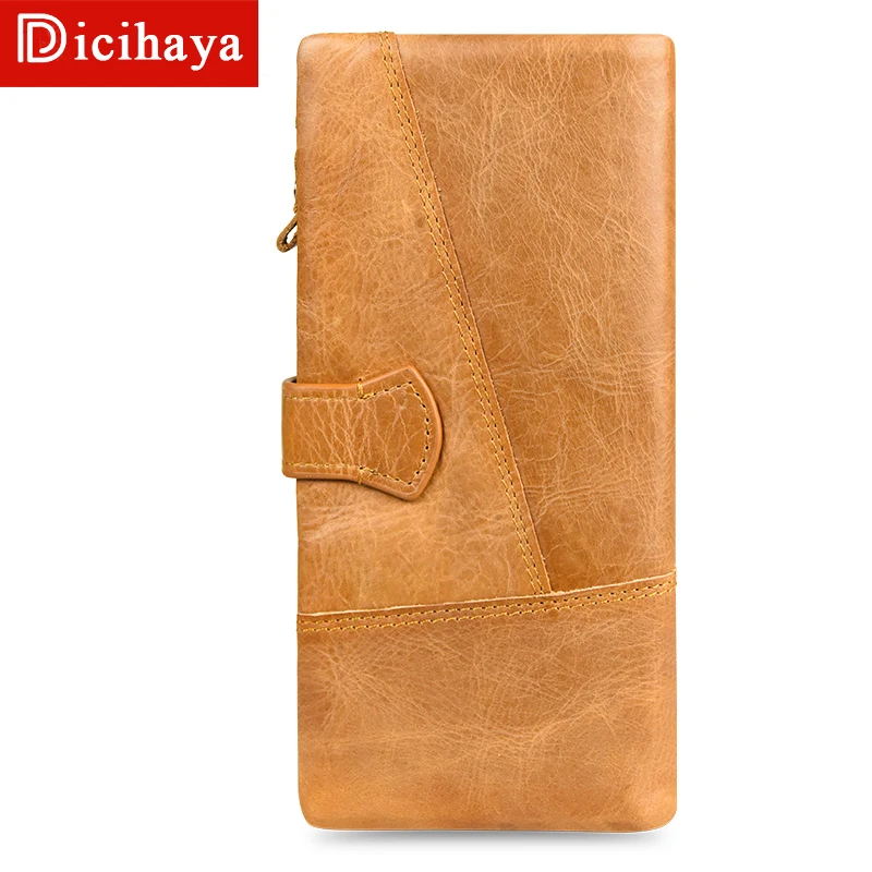 Длинный кошелек DICIHAYA на застежке популярный бумажник для карт деловой мужской из