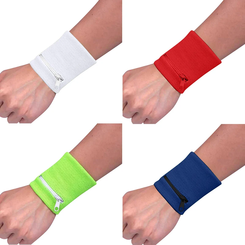 

Wristband Sports Colorful Zipper Wristband 2021 Fashion Wrist Protector Running Badminton Basketball Brace Sweat-Absorbent Wrist