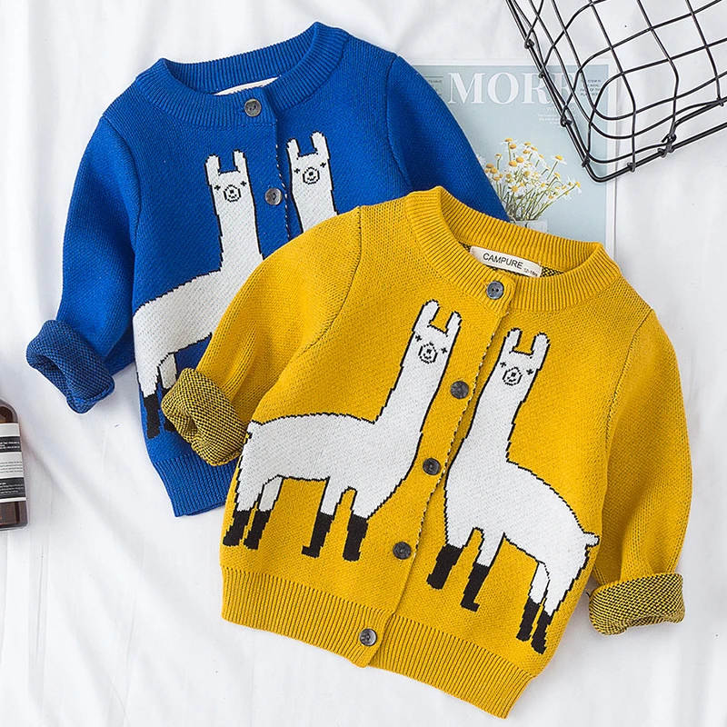 

Baby Sweater 1-6 Yrs Boys Girls Sweaters Cardigans Autumn Causal Toddler Long Sleeves Knitwear Jackets Winter Children Knit Tops