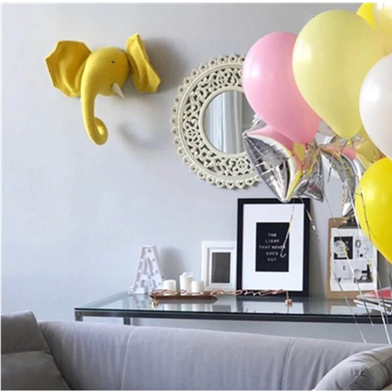 Зебра жираф лебедь слон голова животного настенное украшение мягкие животные