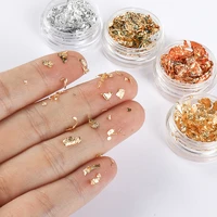 1 box gold silver irregular aluminum foil paper nail art sticker 3d glitter diy manicure uv gel polish nail decoration tools