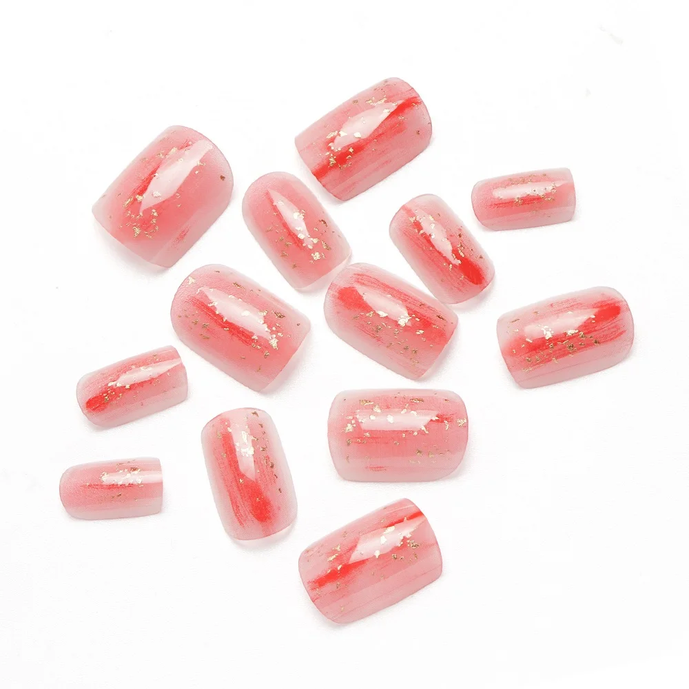 24 шт. накладные ногти элегантные свежие твердые квадратные короткие полное