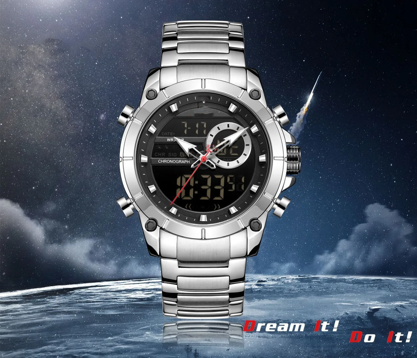 

High End elegant gold watch waterproof steel quartz men's watch 2021 business sports double luminous fashion