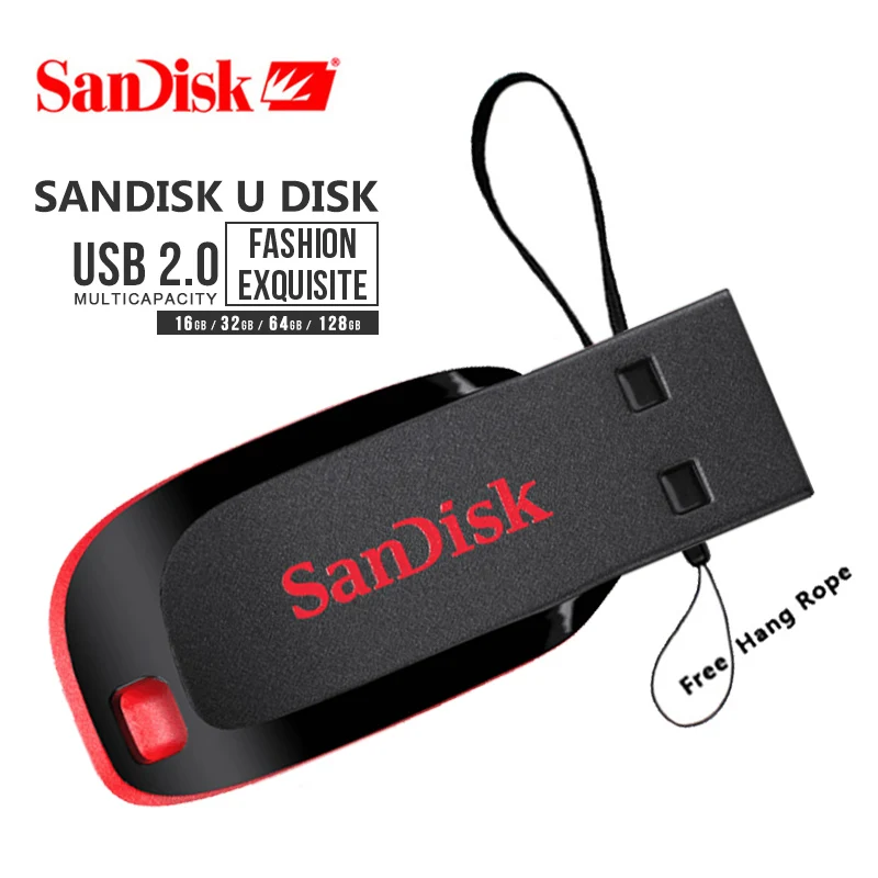 Sandisk Оригинальный мини USB флеш-накопитель 64 ГБ 128 USB2.0 высокоскоростной