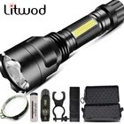 Супер яркий светодиодный фонарик 4000 лм XM-L T6 COB, алюминиевый водонепроницаемый твердый фонарь для кемпинга, велосипеда, фонарь