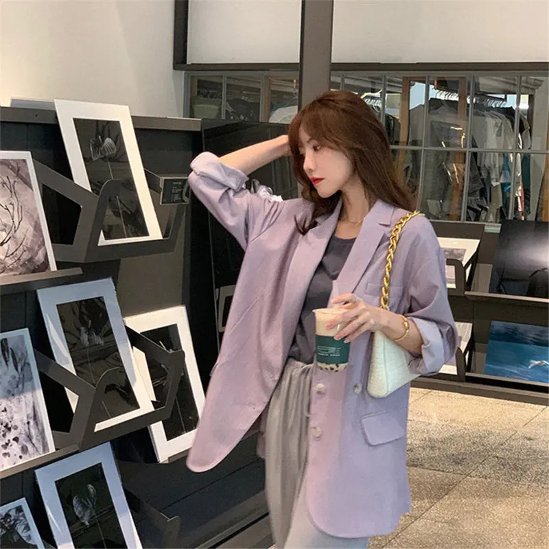 HziriP Streetwear OL Fashion Thin Solid 2020 Plus New Women Leisure Retro Girl Chic Gentle Loose All Match Hot Blazers | Женская одежда