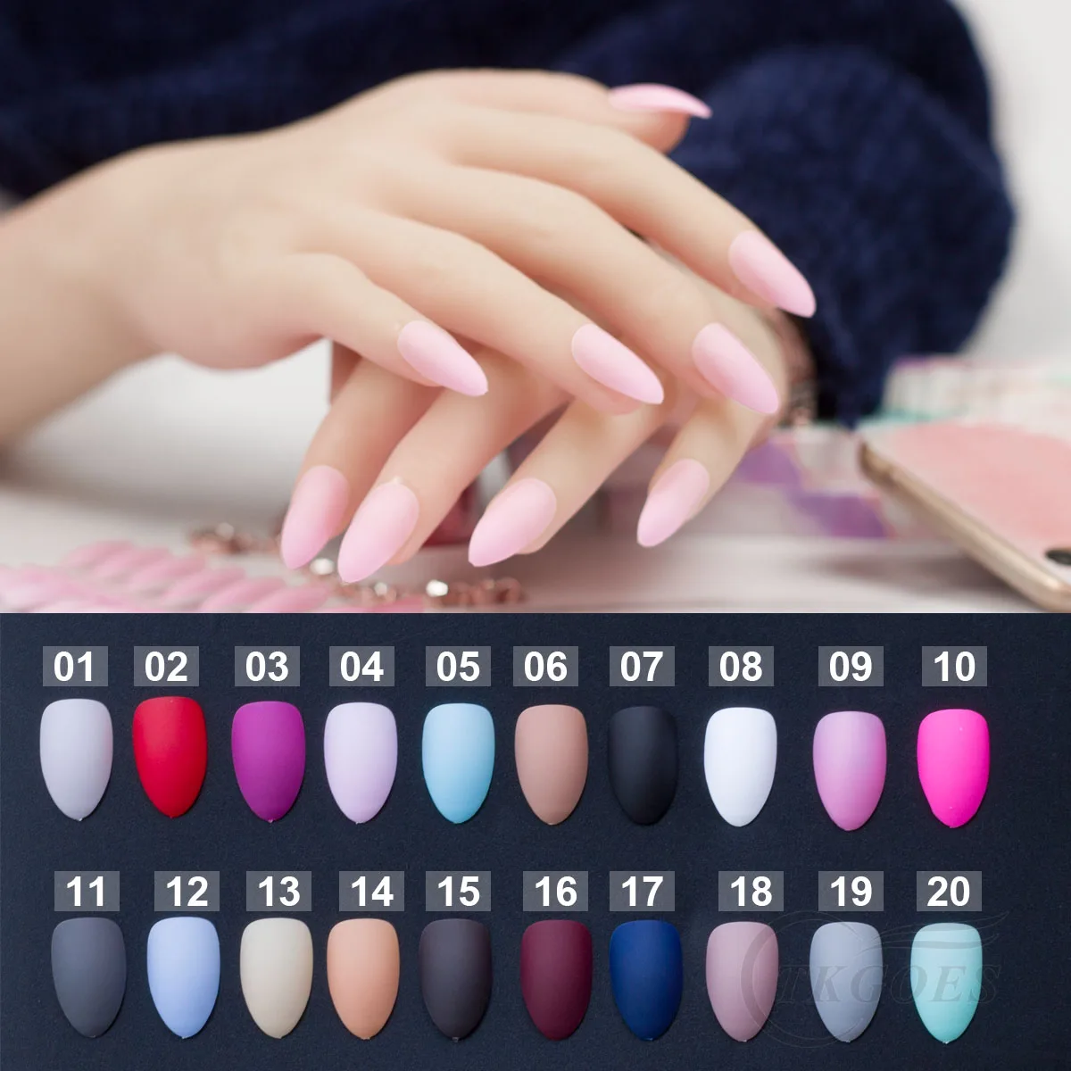 24 шт./компл. накладные ногти из миндаля матовые на шпильке полностью Поддельные