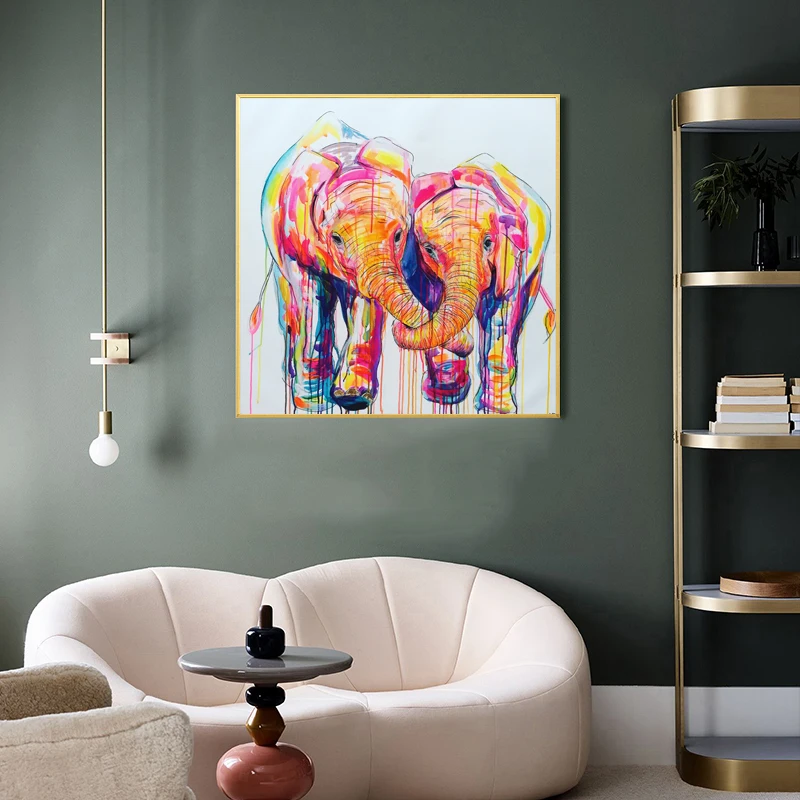 

Colorful Elepghants Posters and Prints Wall Art Paintings For Living Room Modern Animal Pictures Decoration Canvas Art No Frame