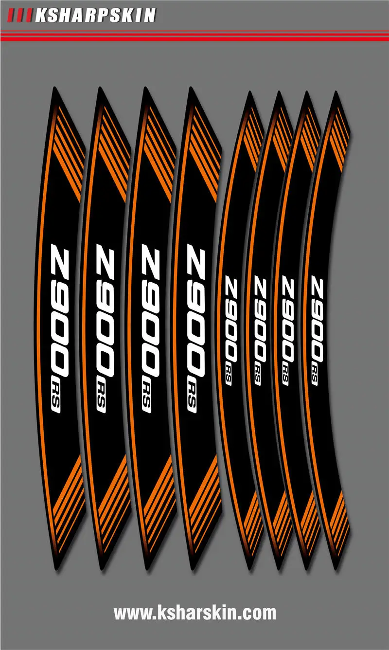 

Creative 8X motorcycle tire stickers personalized reflective decorative decals for KAWASAKI Z900RS