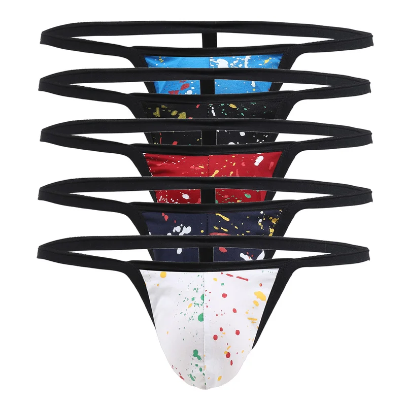 Мужские стринги и с принтом граффити пикантное нижнее белье низкой талией