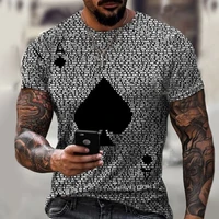 mens t shirt new short sleeve t shirt summer mens clothing casual ace spades card letters print loose tops t shirt for men